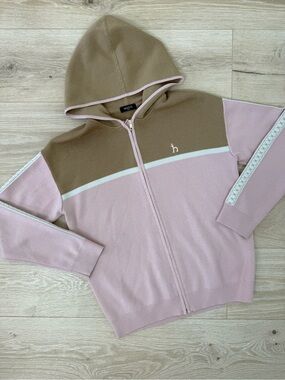 Hazzys Wool Blend Knit Zip Up Hooded Jacket